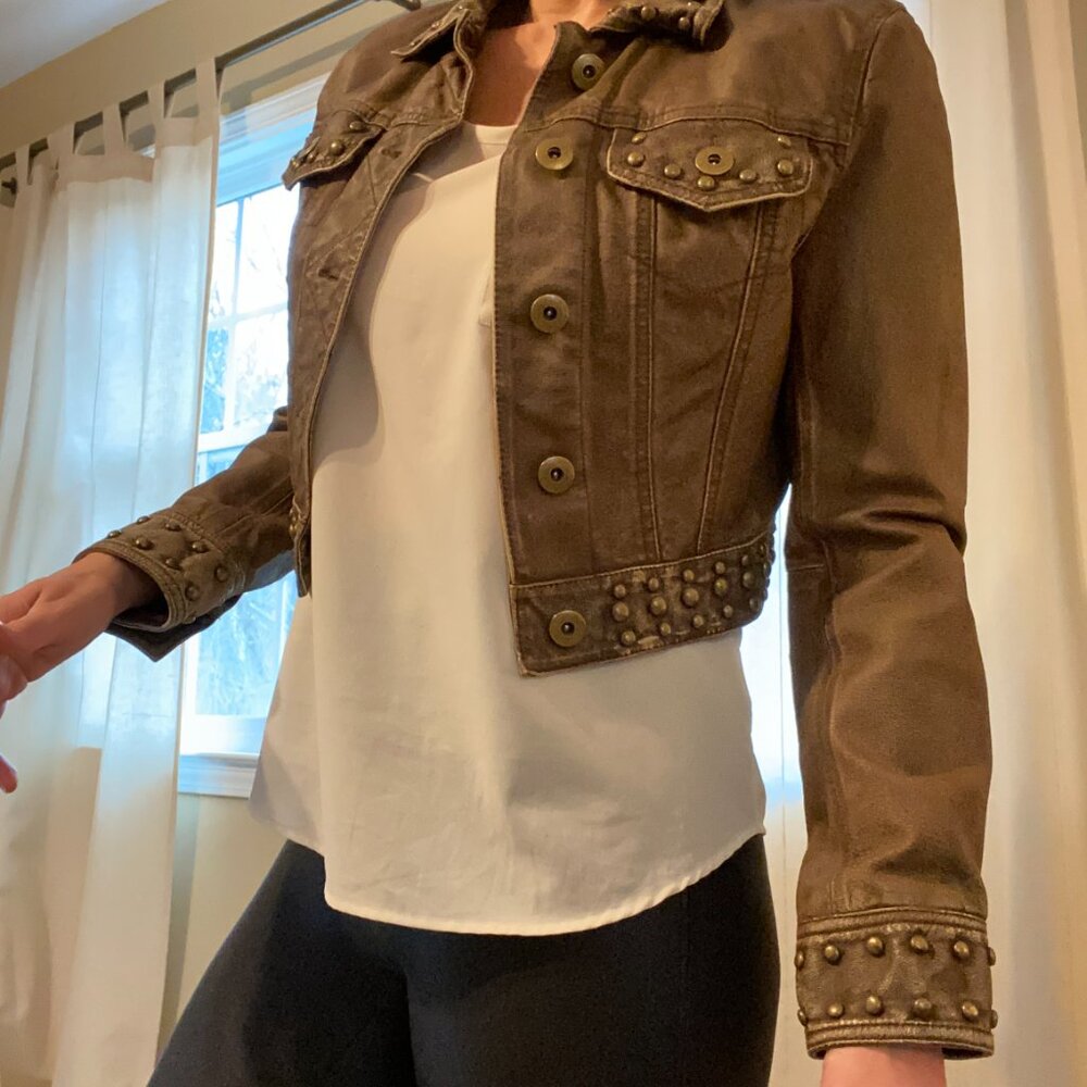 Wilsons Leather Crop Studded Leather Jacket - Picture 15 of 15